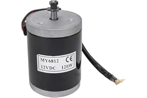 Alomejor Elektryczny silnik szczotki rowerowej, zestaw silników elektrycznych, silnik elektryczny z kołem pasowym, 12 V, 120 W