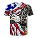 Price comparison product image ADESHOP 2019 Men's Outdoor Tops & Tees, Men's 3D Flood Printed Short-sleeved T-shirt Top Blouse (XL, Eagle1)