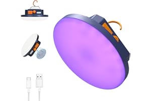IODOO Luce Ultravioletta Torcia UV con Lampada LED da Campeggio Ricaricabile USB 9900mAh UV LED per Tenda Escursionismo, Pesca, Emergenza, Campeggio,Rilevatore di Urina di Cane/Gatto