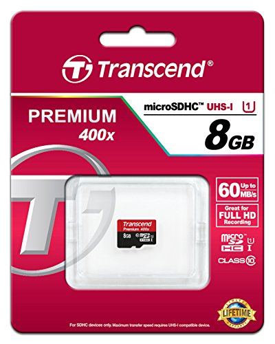 Transcend TS8GUSDCU1 Class 10 Premium microSDHC 8GB Speicherkarte UHS-I - 3