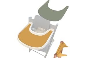 LuQiBabe Food-Safe Silicone Tray Placemat Compatible with Stokke Tripp Trapp High Chair Tray (2, Yellow Green) - Non-Slip Food Catching