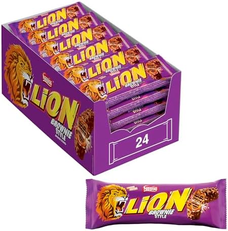 LION Brownie Limited Edition Wafer con Caramello e Cereali ricoperto di Cioccolato al Latte con ripieno gusto Brownie, 24 Snack da 40g (960g)
