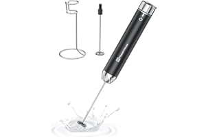 Maestri House Rechargeable Milk Frother with Stepless Speed Control, Handheld Electric Foam Maker Waterproof Detachable Stainless Steel Whisk Drink Mixer Foamer for Lattes, Cappuccino, LunaFro Max