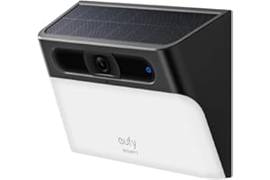 eufy Security Solar Wall Light Cam S120, caméra de sécurité Solaire, extérieure sans Fil, Alimentation permanente, éclairage activé par Le Mouvement, IA, IP65, projecteur, sans Frais