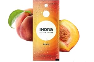 IHDRA - 100 Bustine Insaporitore Acqua Senza Zucchero - 100% Naturale, Senza Glutine, Con Estratti di Frutta e Piante | Bustina Da 1,6g x 0,5L | Insaporitore Acqua Dal Gusto IRRESISTIBILE, Pesca