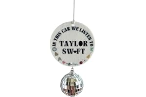 UNGOOR Singer Car Unscented Air Freshener Charm, Disco Ball Car Charm Mirror Hanging Ornament Accessory Taylr Swfte Fans Gifts for Women Men