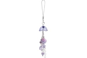 BEEFLYING Breloques de téléphone en Forme de méduse Y2K - Accessoires pour téléphone Portable - Breloques Mignonnes - Pendentifs pour téléphone Portable - pour Porte-clés, Appareil Photo, Violet