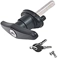 QZATTCAEN Pickup Truck Cap Topper Camper Shell Locking T-Handle -with 2 Keys for Most Brands of Truck caps, Toppers, Camper Tops Black Powder Coated Finish-Left Side