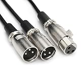 Tisino 50cm XLR Klinke/Buchse auf 2 XLR Stecker Kordel...