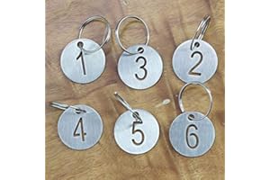 Sourcemall Numbered Tags with Key Ring Stainless Steel Circle Tags (1-10)