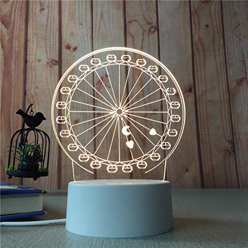 Preisvergleich Produktbild LED kreative Tischlampe Moderne minimalistische Nachtlicht Mädchen Herzform Modellierlampe Riesenrad 3