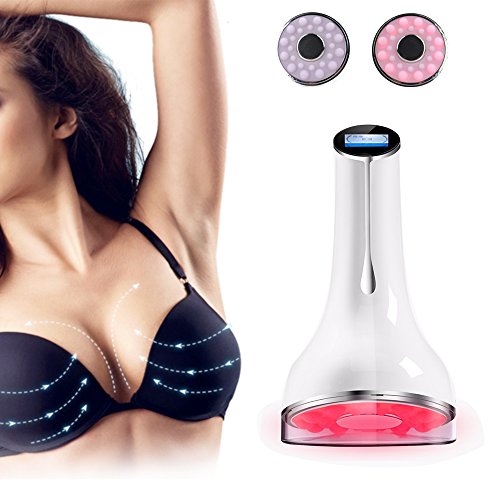 Carer Electric Breast Enhancer Red LED light and Vibration Breast Enlargement Handheld Massager Device with LCD Display