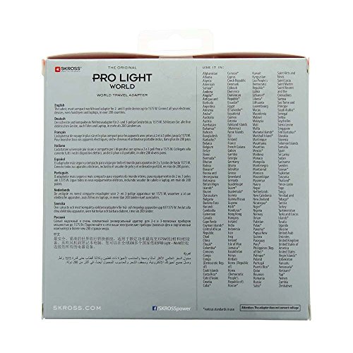 SKROSS PRO Light – World: 3-Pol-Reiseadapter mit patentiertem Länderschiebersystem für Reisen von und in über 200 Länder (USA, UK, Australien, China, …) - 7