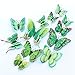 Produktbild Cvxgdsfg 12 stücke Multicolor Doppelschicht Flügel 3D Schmetterling Wandaufkleber Magnet PVC Schmetterlinge Party Kinder Schlafzimmer Kühlschrank Decor Magnetic (Color : GREEN)
