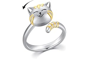 VYYU Fidget Ring for Women Girls - You are My Sunshine Anxiety Relief Stress, Open Rings with Cute Cat | Reliever Spinner Stress Relief Gift Star & Moon for Wife Girlfriend Daughter Friends