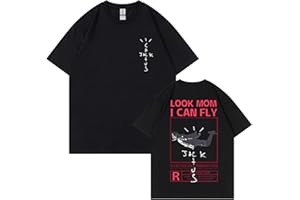 HIAPES Cantante Hip Hop Travis Scott T-Shirt Oversize Stampata Cactus Jack Cartone Animato A Maniche Corte Primavera Ed Estate T Shirt in Cotone O-Collo Top Casual Unisex XS ~ 3XL