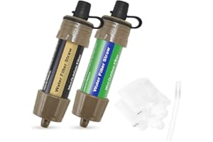 Aomiun Filtre à Eau Extérieur Système de Filtration de l'eau de Paille Purificateur d'eau pour la Préparation aux Urgences Camping Voyage Randonnée