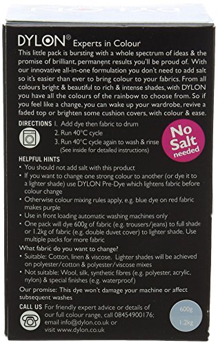 Dylon Farbstoff/Färbemittel für die Waschmaschine – China Blau 350g inklusive Salz - 2