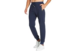 JustSun Jogging Homme Pantalons de Sport Coton avec Poche zippée
