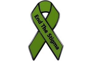 KAWADU End the Stigma Green Mental Health Awareness Ribbon Enamel Pin Badge Feminist Pin Gifts for Women