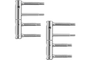 Gedotec 3-DIM Adjustable Drilling Hinge Set of 2 Wheels Diameter 20 mm Door Hinge for Reamed Heavy Wooden Doors & Room Doors Galvanised Steel 1 Piece - Door Hinge Two Parts for Internal Doors, silver