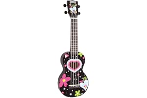 Mahalo Art Series - Sopran Ukulele - Heart (Black)