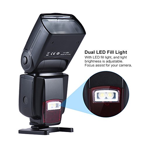 Andoer AD-560    Flash Universel Speedlite sur l appareil photo flash GN50 w   LED r  glable Fill Light pour Canon Nikon Olympus Pentax DSLR