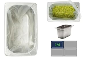 DELISUPPLIES Deli Supplies 100 x 1/4 Gastronorm Bain Marie Pot Liners Easyliners Disposable Food Safe Polythene Heat Resistant 30 Micron Tray Liners | Catering Kitchen Equipment for Hot Food (126 x 265mm)