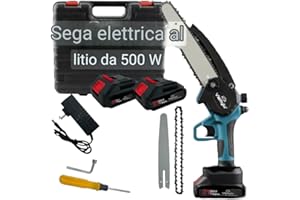VIEMYLU 8 Pollici Mini Motosega a Batteria 2000mAh Brushless, Sega a Batteria per Potatura con Oliatore Automatico, 2 Batterie e Caricatore, Motosega Elettrica Per il Taglio del Legno