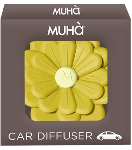 Profumatore Auto Muhà Car Flower, Diffusore In Plastica Azzurro, Fragranza Brezza, Dimensioni 63x22x63 Mm, Referenza CARF06