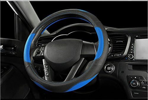 Hivel Universal Car Steering Wheel Cover in Microfiber Leather Luxury Anti Slip Auto Steering Wheel Cover 38cm - Blue