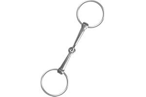 JVHLOV Olive Head Bit Stainless Steel Single Broken 13.5 cm Anatomically Shaped Mouth, Promotes Saliva Formation and Stimulates Chewing Activity