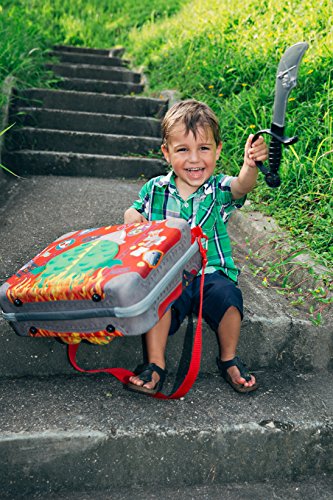 okiedog wildpack 80333 valise pour enfants en aspect 3D DRAGON, rouge