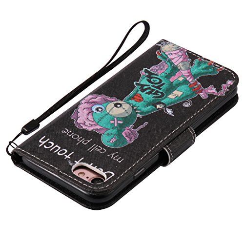 Nancen Apple iphone 7 (4,7 Zoll) Hülle / Handyhülle, Painted Persönlichkeit PU Leder Tasche Schutzhülle Case Lederhülle Flip Cover mit Standfunktion, zwei Kartenfächer und Eine Brieftasche Etui [Don’t touch my cell phone] - 6