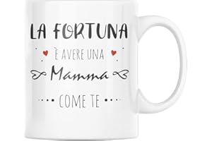 Vulfire Mamma Tazza Regalo donna compleanno Idea originale Idee Regali per lei per Natale festa della mamma, Fortuna una Mamma come te (Mamma, ceramica)