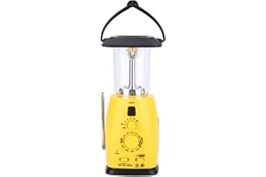 VGEBY LED-Camping Laterne, 8 LED Solar Kurbel Laterne Hand Kurbel Laterne Wiederaufladbare Solarlaterne Mit AM/FM-Radio FÜR Camping, Sturm, Stromausfall, Hiking, Walking, Festivals, Caravans