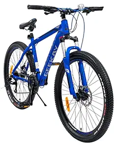 Geekay Spartan 26T 27.5T 21Speed Ltwoo Gears Alloy Frame 17 inch Dual Disc Brake with Lockout Suspension Multispeed Mountain bike/Bicycle for Unisex Adults Ideal Height 5Ft- 5.5Ft Age 13Year& Above(92% Assembled Rest Easy Self-Assembly)