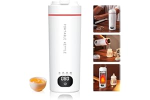 EBKCQ Hervidor Agua Electrico Pequeño, 500ml Mini Hervidor de Agua, 300W Pava Electrica- Calentamiento rápido de 3 minutos, Hervidor de Agua Portatil para Leche, Café, Té