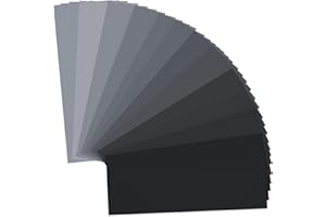 URAQT Zestaw papieru ściernego, 36 sztuk, suchy, mokry papier ścierny, ziarnistość 150/240/320/400/600/800/1000/1200/1500/2000/2500/3000, do samochodu, mebli drewnianych, lakieru, metalu, szkła,