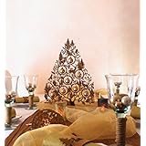 Weihnachtsdeko Weihnachtsbaum Waldbaum in Holzfarben ca. 40 cm hoch 27 cm breit mit 8 Glaskugeln in edlem Geschenkkarton geliefert