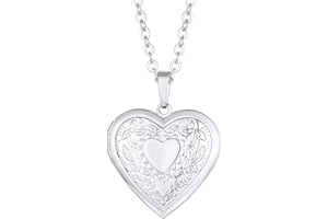 PROSTEEL Collar Mujer Texto/Foto Personalizable, Colgante de Guardapelo en Forma de Corazón Acero Inoxidable Regalo para Mujer Chicas con Caja de Regalo