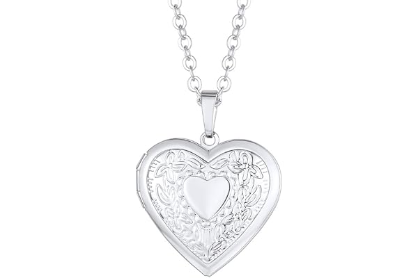 PROSTEEL Collier Femme Médaille Personnalisable Pendentif Coeur Porte Photo Chaîne 55cm Bijoux Tendance en Acier/Plaqué Or Cadeau Optimal pour Fête des Mères St Valentin