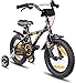 Produktbild Prometheus Kinderfahrrad 14 Zoll Jungen Mädchen Schwarz Matt Orange ab 4 Jahre mit Stützräder und Rücktritt - 14zoll BMX Modell 2019