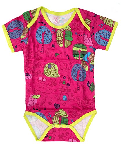 Sofie & Sam London, Baby Bodysuit Romper Onesie made from Organic Cotton, Jungle Pink RS.199 (75.00% Off) - Amazon Sofie & Sam London, Baby Bodysuit Romper Onesie made from Organic Cotton, Jungle Pink RS.199 (75.00% Off) - Amazon