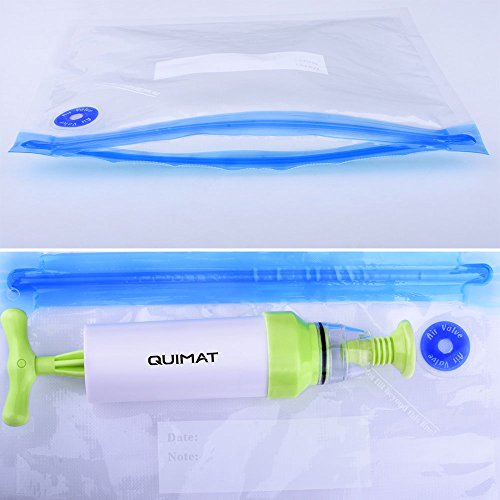 Sous Vide Beutel Quimat Vakuum Nahrungsversiegeler 1 Handpumpe 5 BPA-freie Sous Vide Beutel 2 Beutel Clips Kit hält Nahrung länger frisch, wiederverwendbar, praktisch, einfach zu verwenden - 6