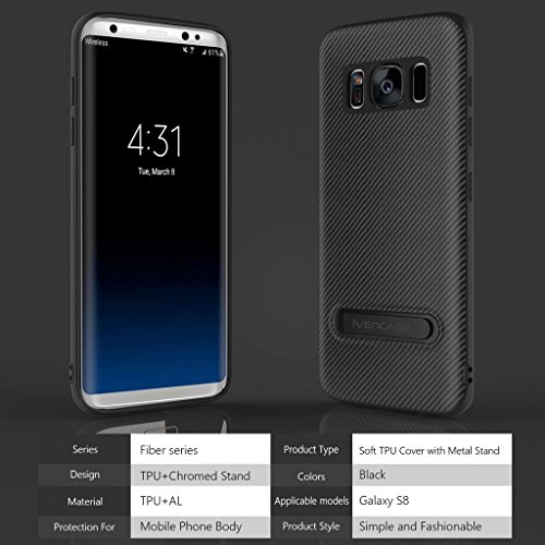 Funda Galaxy S8 Negro ivencase Anti-Ara azos Suave TPU Carcasa Metal Stand Fibra de Carbono Silicona Funda para Samsung Galaxy S8 5 8 reviews Funda Galaxy S8 Negro ivencase Anti-Ara azos Suave TPU Carcasa Metal Stand Fibra de Carbono Silicona Funda para Samsung Galaxy S8 5 8