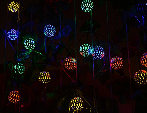 Solar Lichterkette ,Kondisco 20er LED 5 Meter Solar Lichterkette Wasserfest Garten Außen Weihnachten Dekoration für Garten, Terrasse,Geburtstag, Haus, Party, Weihnachtsbaum, Weihnachten Party (mehrfarbig) - 5