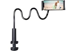 MOXAMO Soporte para Móvil, Soporte para teléfono móvil con Cuello de Cisne Universal, Flexible 360º con Brazo de Cuello de Cisne Smartphone Teléfono para 4.5 a 7 Pulgadas Soporte Teléfono (Negro)