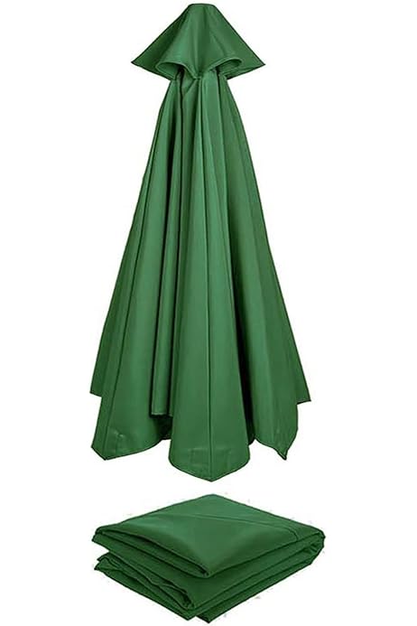 Grijze UV-beschermende waterdichte terrasparasol luifel 2,50 m diameter vervangende hoes voor markttafel parasol met 6 ribben zwembadparasol stoffen doek inbegrepen