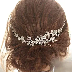 Jakawin Bride Wedding Hair Vine Flower Hair Piece Bridal Headpiece Accessories for Women HV112 (Gold)